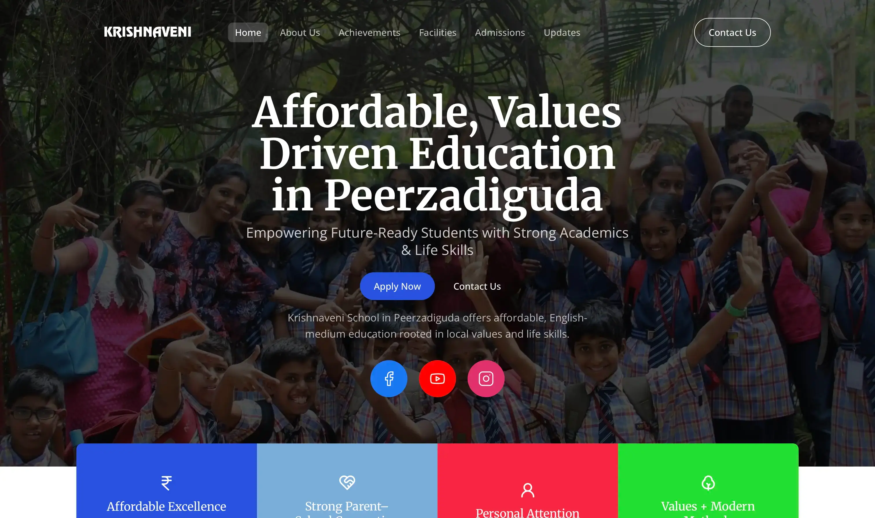 Krishnaveni School homepage